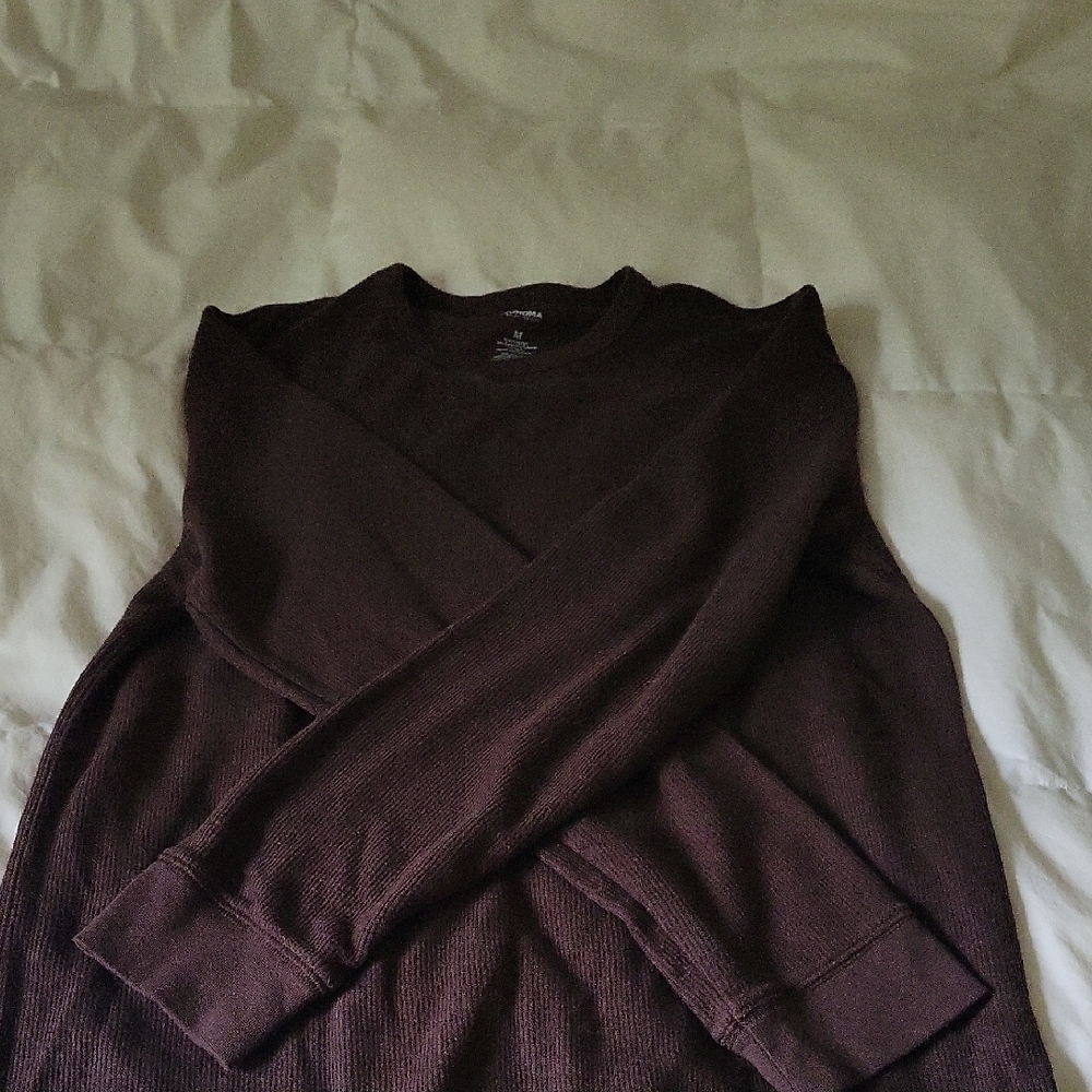 Sonoma Brown Crewneck Sweater Knit Long Sleeve